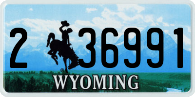 WY license plate 236991