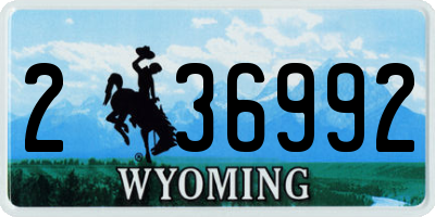 WY license plate 236992
