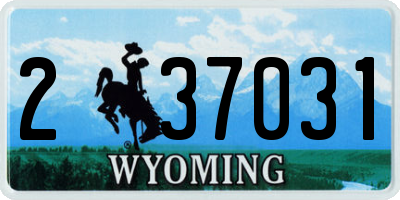 WY license plate 237031
