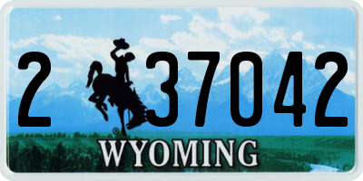 WY license plate 237042