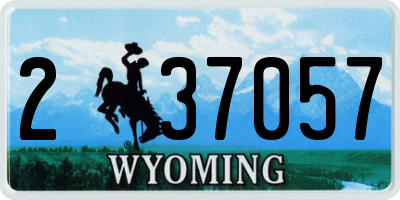 WY license plate 237057