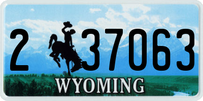 WY license plate 237063