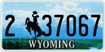 WY license plate 237067