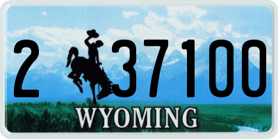 WY license plate 237100