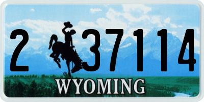 WY license plate 237114