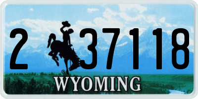 WY license plate 237118