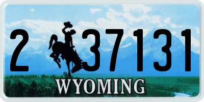 WY license plate 237131
