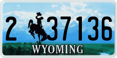 WY license plate 237136