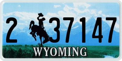 WY license plate 237147