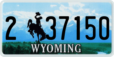 WY license plate 237150