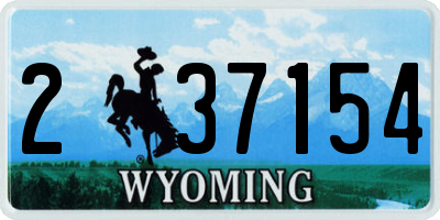 WY license plate 237154