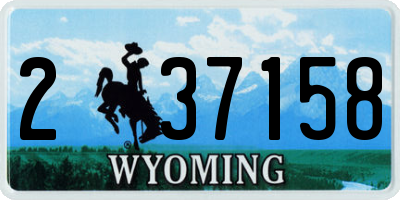 WY license plate 237158