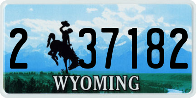 WY license plate 237182