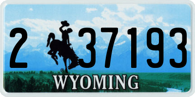 WY license plate 237193