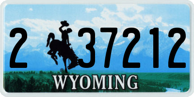 WY license plate 237212