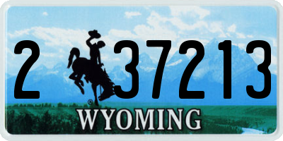 WY license plate 237213