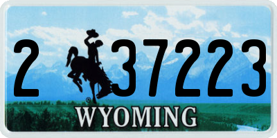 WY license plate 237223