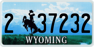 WY license plate 237232