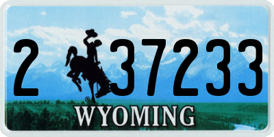 WY license plate 237233