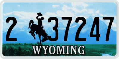 WY license plate 237247