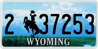 WY license plate 237253