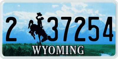 WY license plate 237254