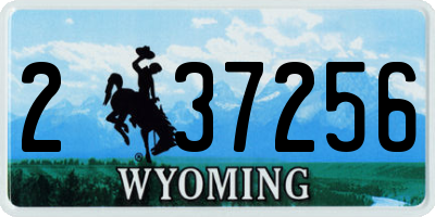 WY license plate 237256