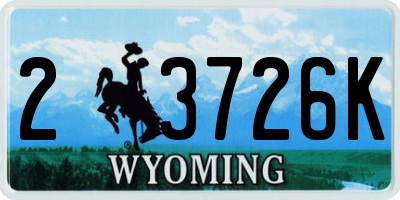 WY license plate 23726K