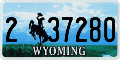 WY license plate 237280