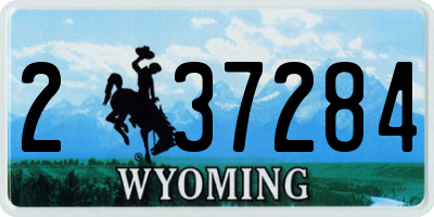 WY license plate 237284