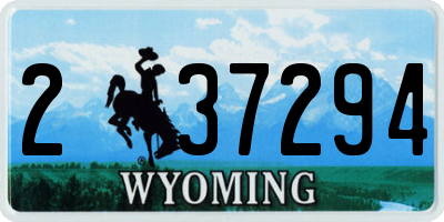 WY license plate 237294