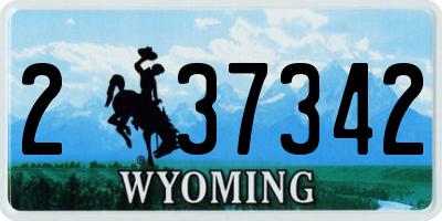 WY license plate 237342