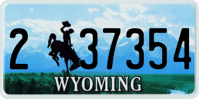 WY license plate 237354