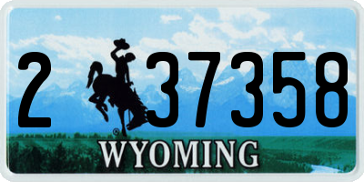 WY license plate 237358