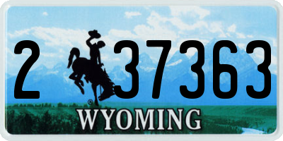 WY license plate 237363