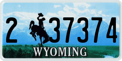 WY license plate 237374
