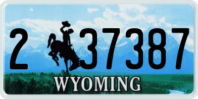 WY license plate 237387