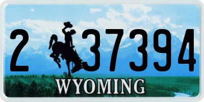 WY license plate 237394