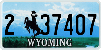 WY license plate 237407