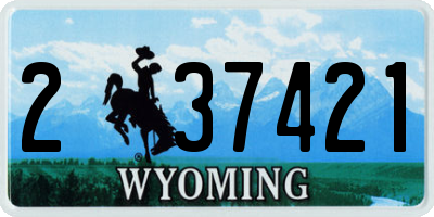 WY license plate 237421