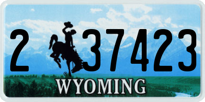 WY license plate 237423
