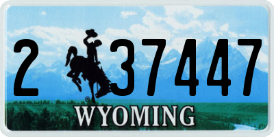WY license plate 237447