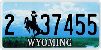 WY license plate 237455