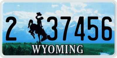 WY license plate 237456