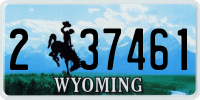 WY license plate 237461