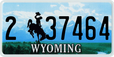 WY license plate 237464