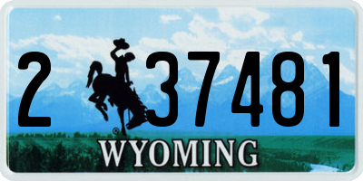 WY license plate 237481