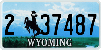 WY license plate 237487