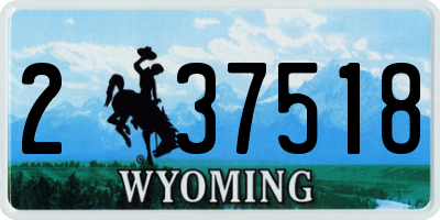 WY license plate 237518