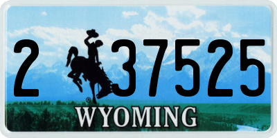 WY license plate 237525